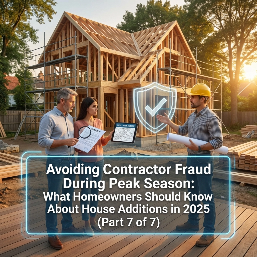 Avoiding Contractor Fraud During Peak Season: What Homeowners Should Know About House Additions in 2025 (Part 7 of 7)